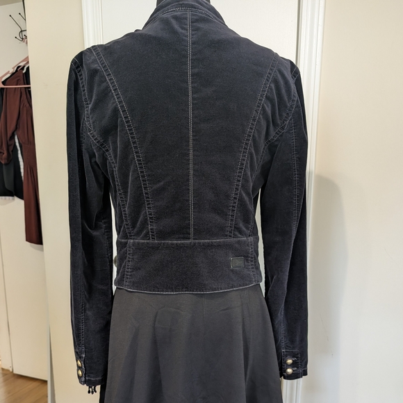 DKNY Black Velvet Blazer with Gold Buttons - Picture 2 of 6